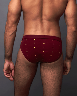 ELIO men's brief in Crimson, back view
