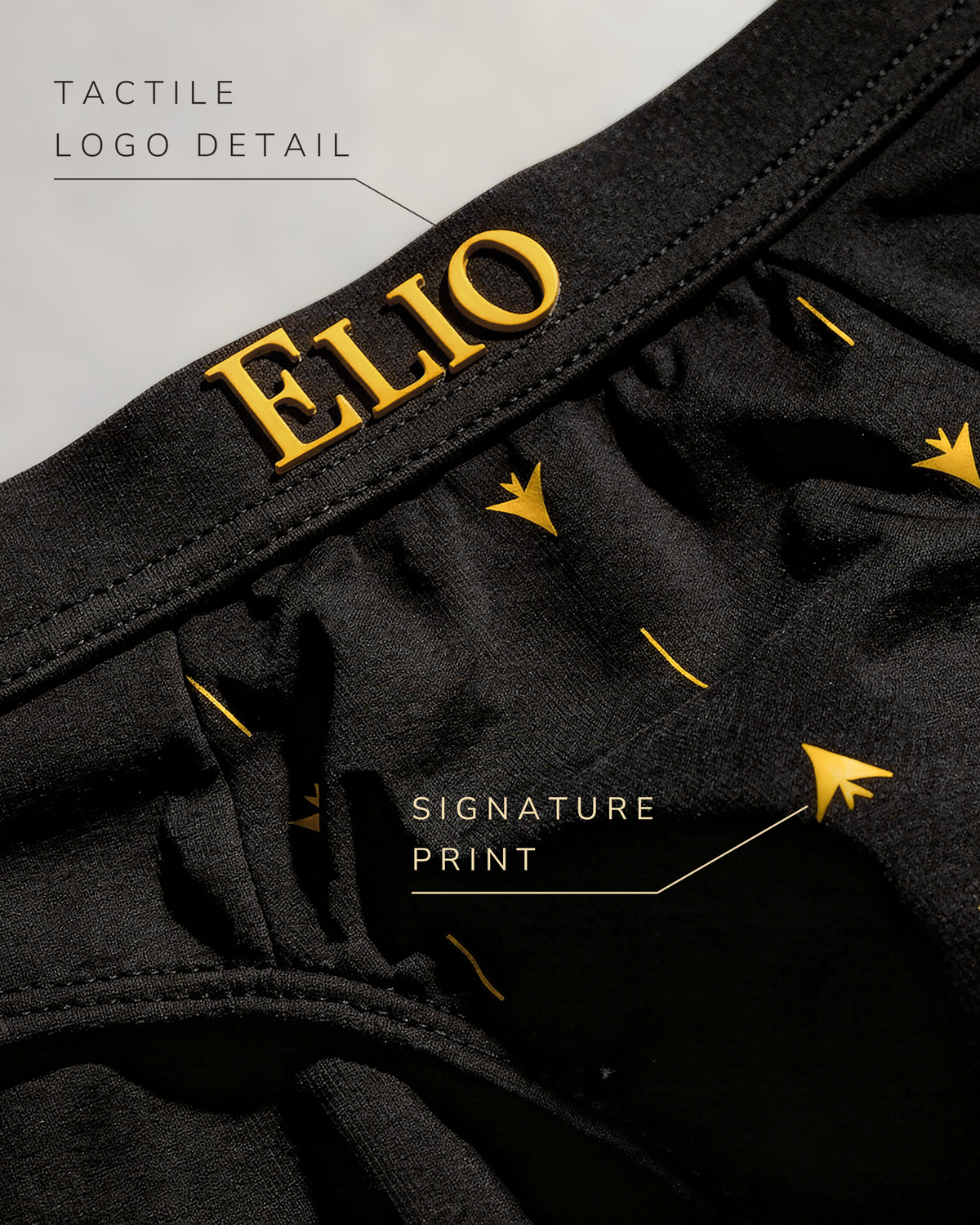 ELIO Black brief product information graphic