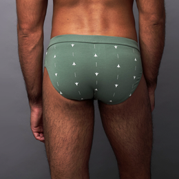 ELIO men's brief in Pine, back view, clean construction